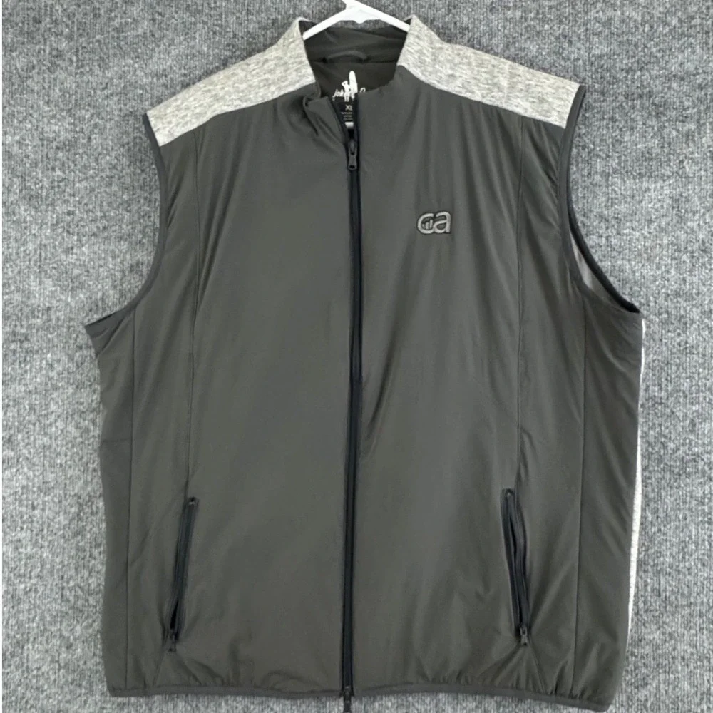 Johnnie-O Mens‎ Swayne Charcoal Full Zip Vest Size XL